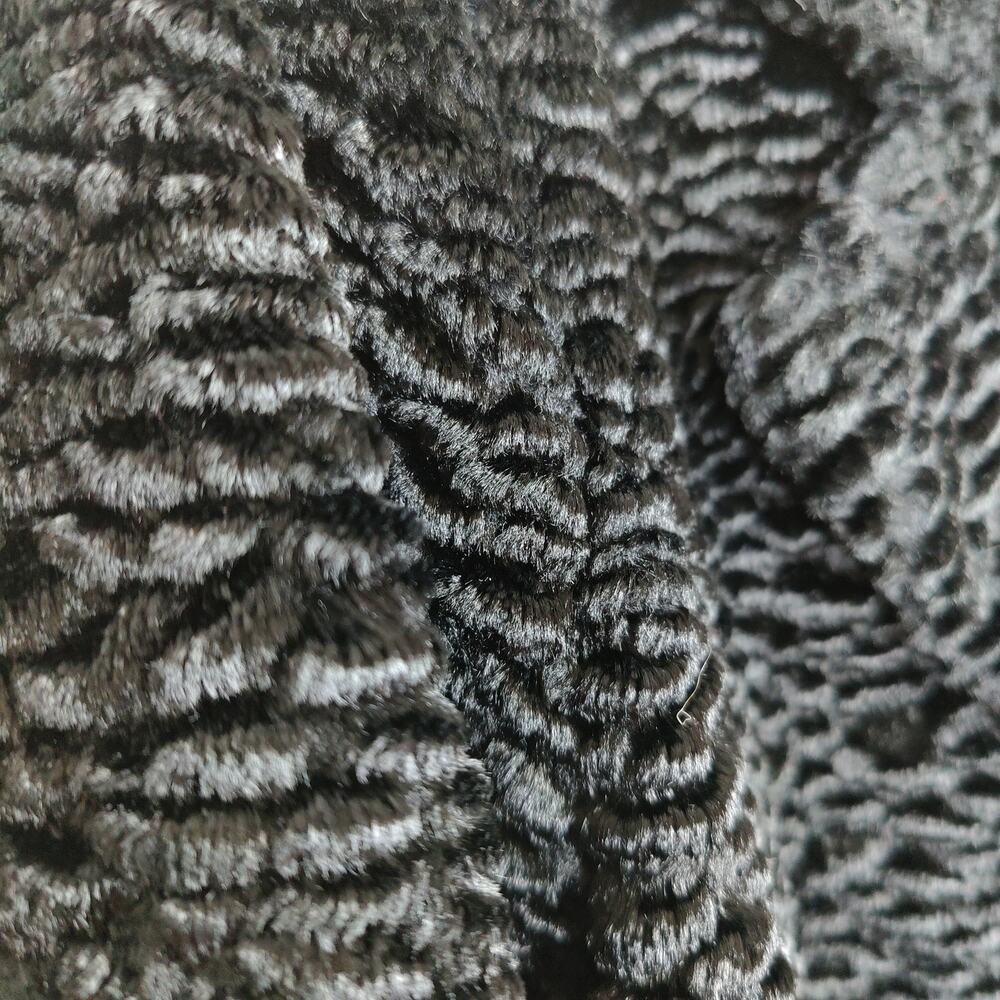 Donna Salyers Fabulous Furs Faux Persian Lamb Coat Black 2X Quiet Luxury - Picture 4 of 8